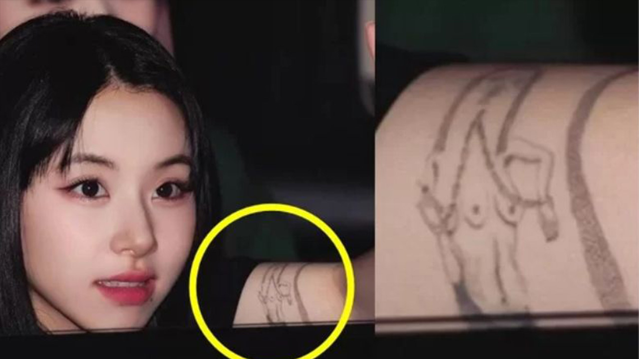 A naked woman with a leash? TWICE Chaeyong flaunted a new risqué tattoo