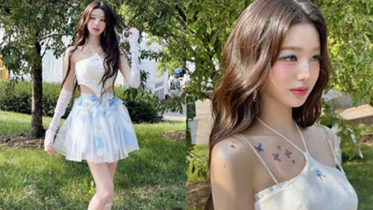 Jang Wonyoung, a shining fairy in the United States…Butterfly tattoo eyes